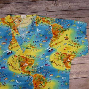Scrub Factory Tourist Map Small Scrub Top 